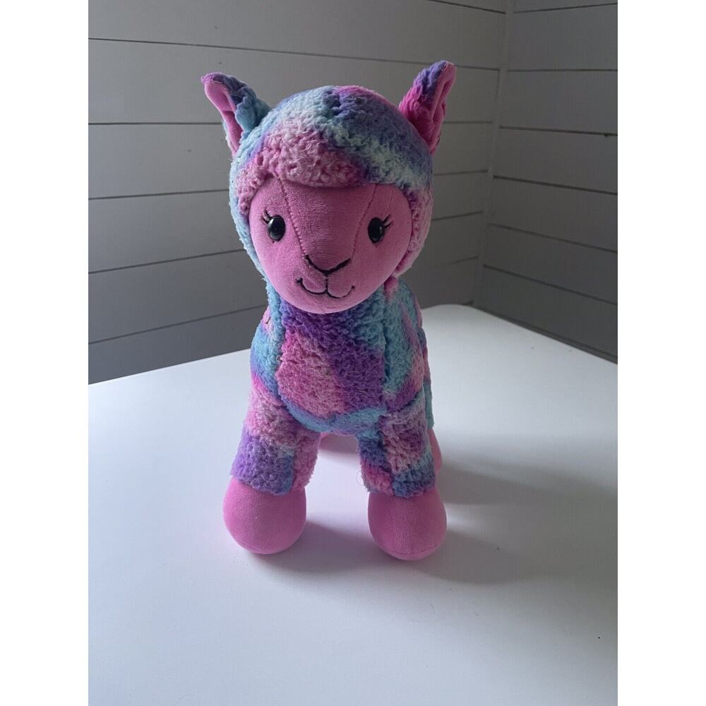 Build A Bear Tie Dye Llama 15" Plush Stuffed Animal Pink Purple Blue